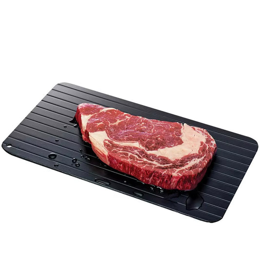 Fast Defrosting Tray Aluminium Alloy Thaw Food Defrosting Tray Frozen Meat Fish Food Tray with Brush Meat Tools KC0044